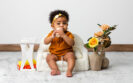 baby girl sipping on Frappuccino | DMV sitter session