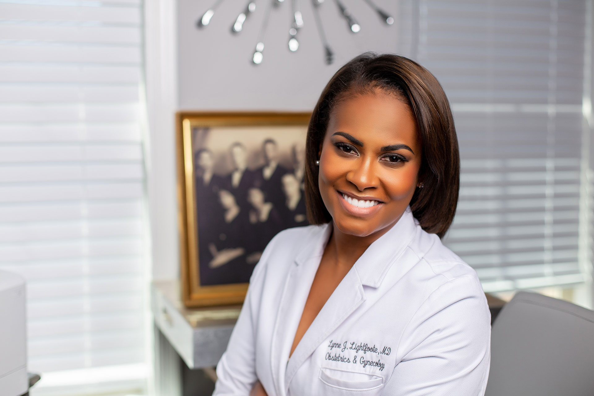 female doctor in white lab coat